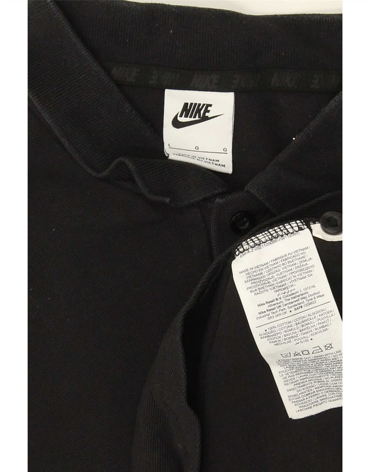 Camisa polo masculina Nike grande algodão preto