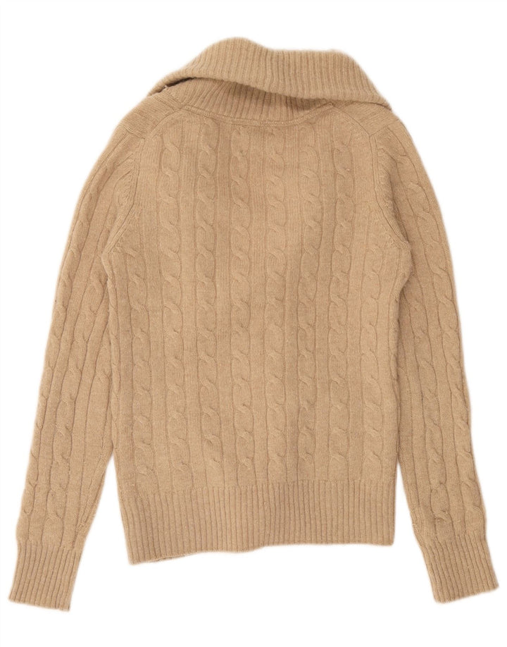 Suéter cardigã feminino Massimo Dutti Reino Unido 12 lã marrom médio