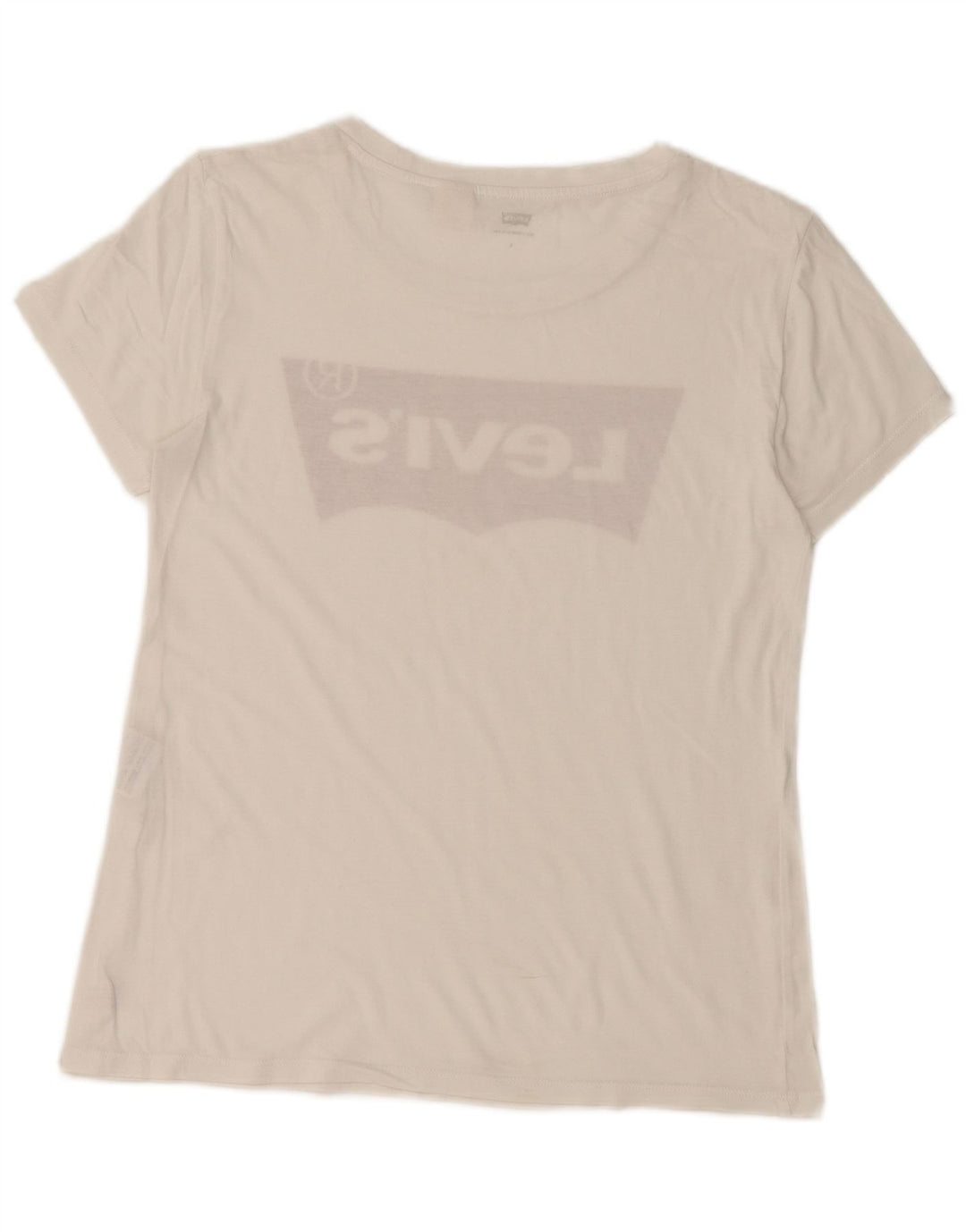 Camiseta feminina gráfica LEVI'S UK 10 pequena branca