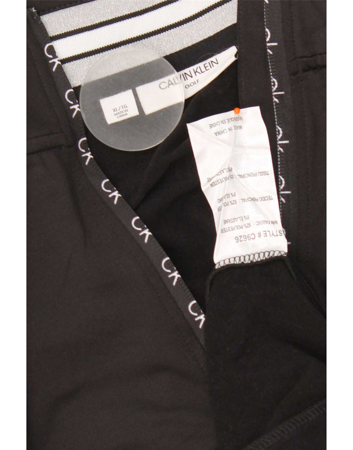 Calvin Klein Masculino Golf Zip Neck Pulôver Treino Top XL Preto Poliéster