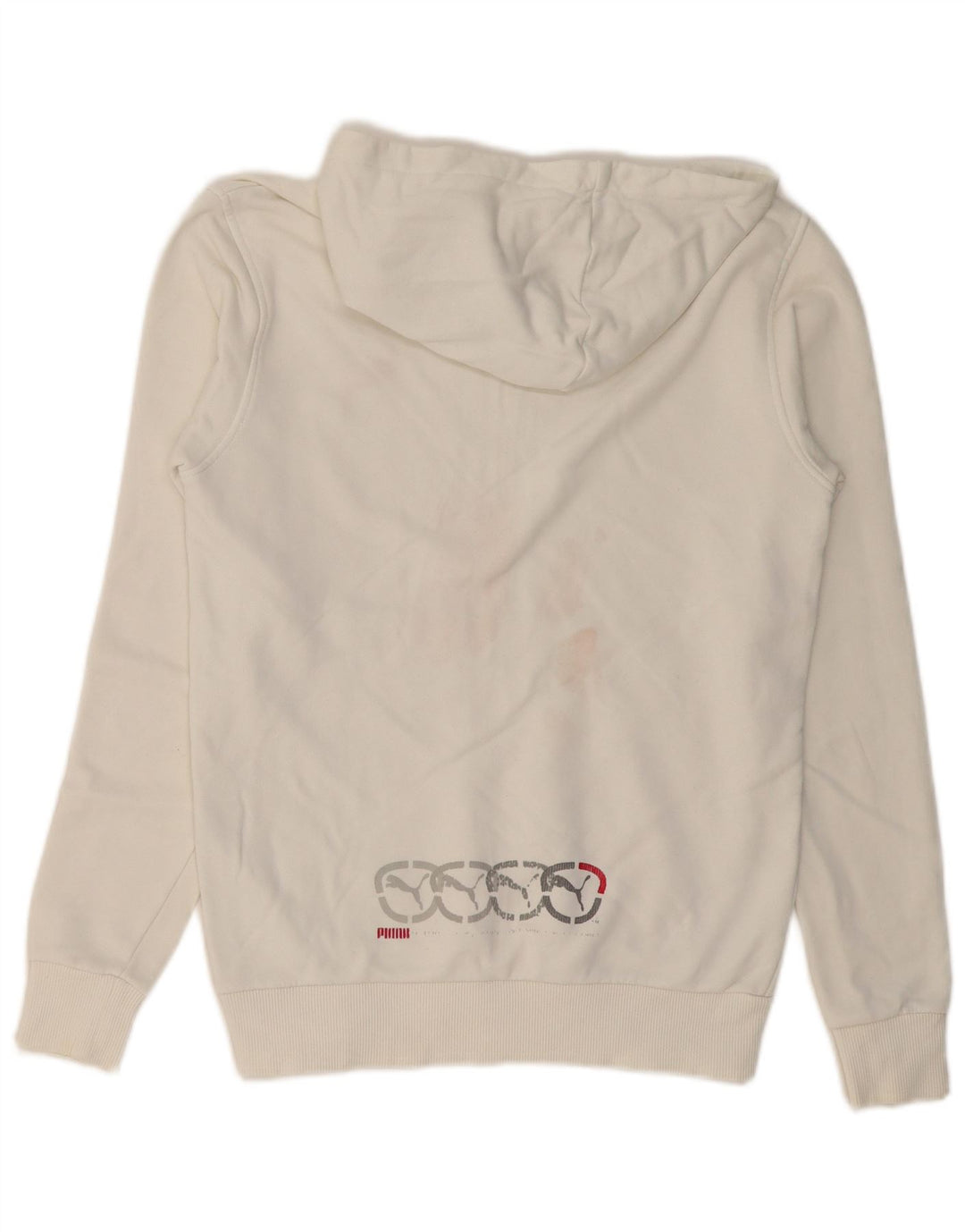 Puma masculino gráfico moletom com capuz XS algodão branco