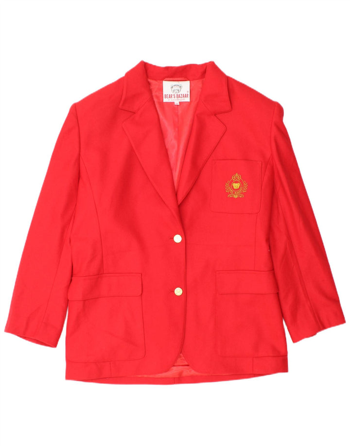 Jaqueta blazer feminina Laura Biagiotti com 2 botões IT 48 XL lã vermelha