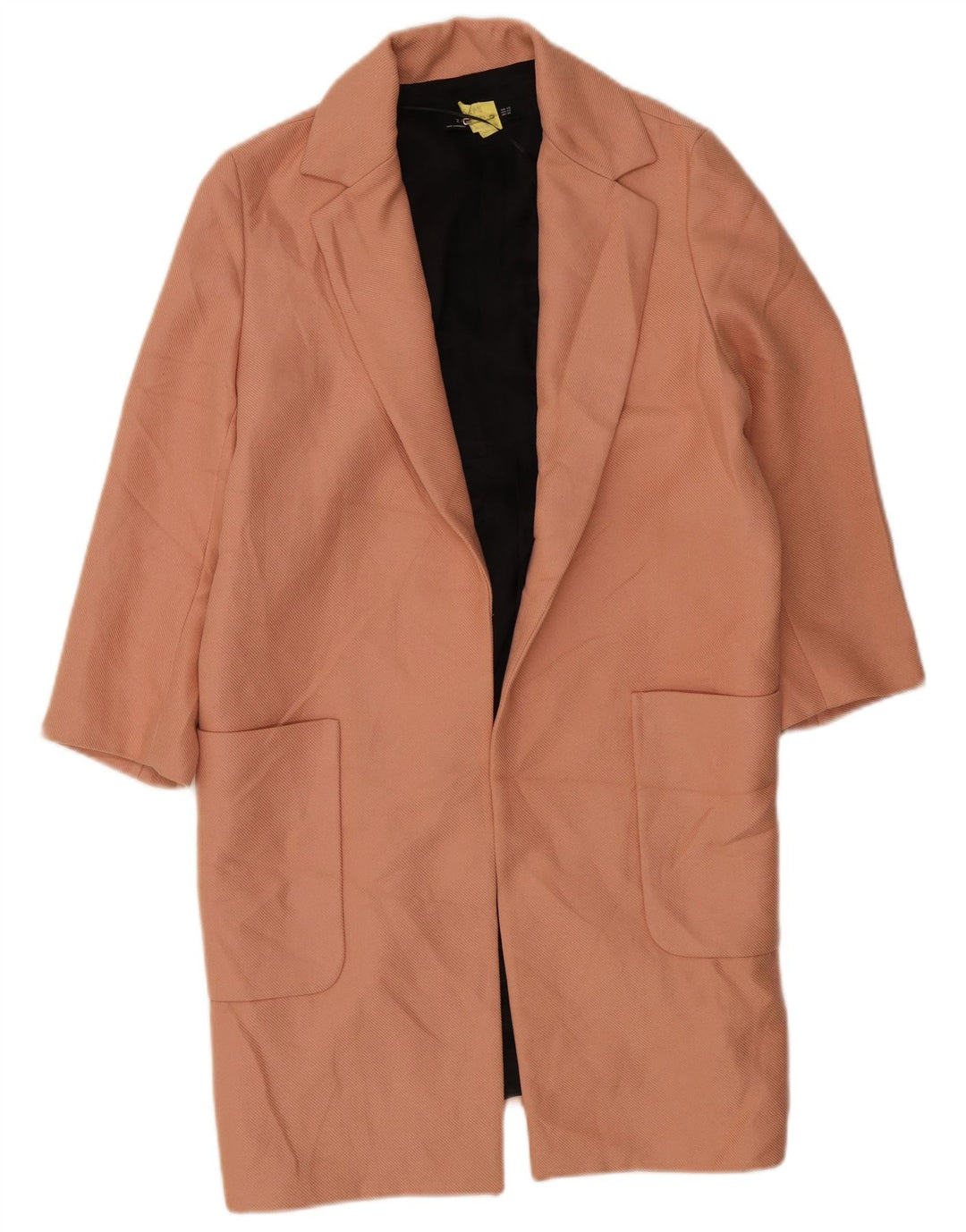Zara Womens Oversized Longline Open Blazer Jacket Reino Unido 6 XS Rosa Poliéster