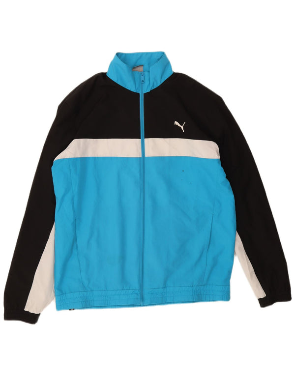 Puma Mens Tracksuit Top Jacket Grande Azul Colorblock Poliéster