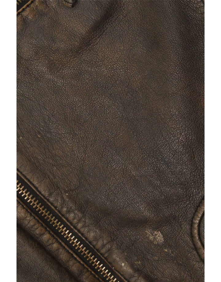 Camel Active Jaqueta masculina de couro Racer IT 50 grande marrom