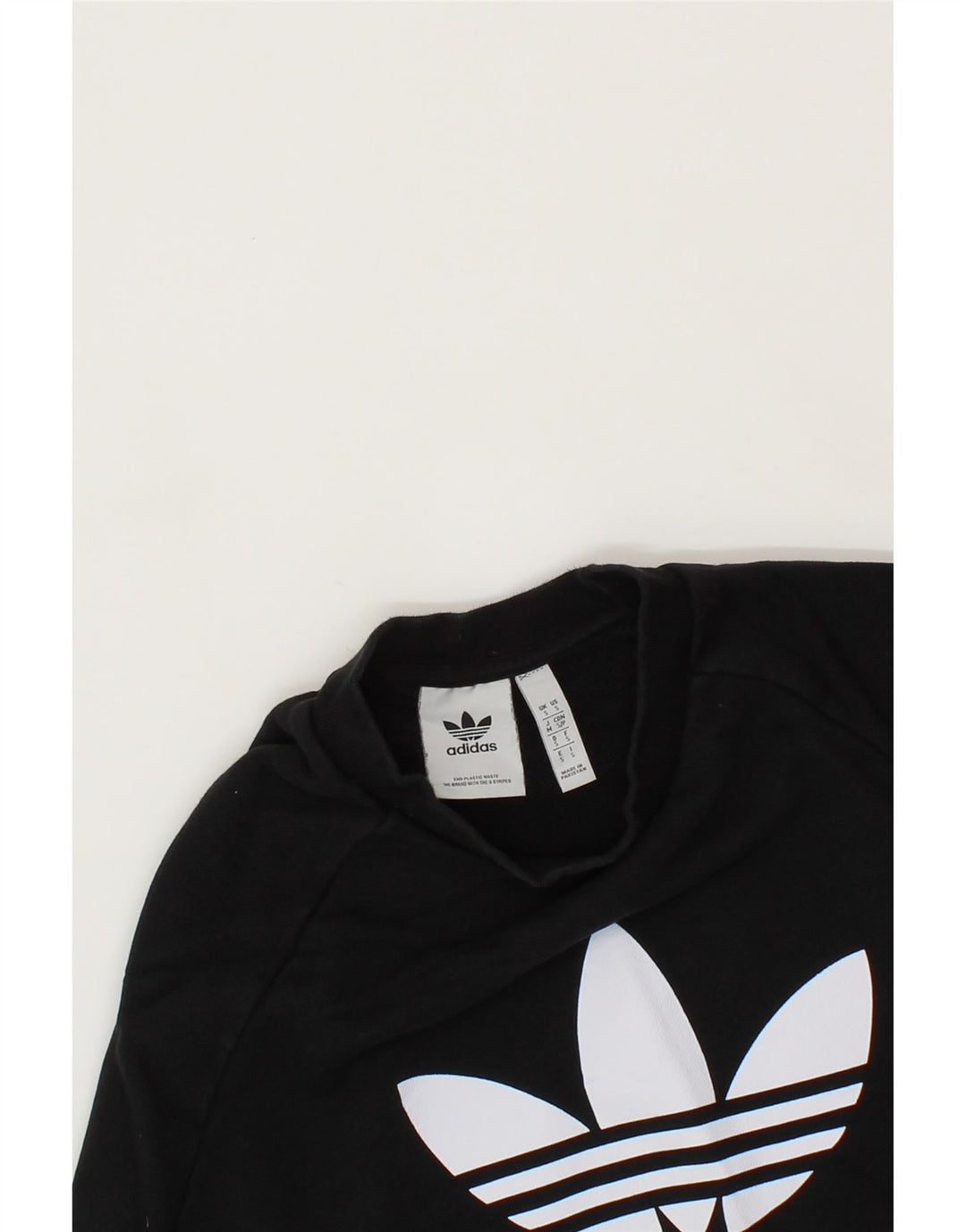 ADIDAS Mens Graphic Sweatshirt Jumper Small Black Cotton Vintage Adidas and Second-Hand Adidas from Messina Hembry 