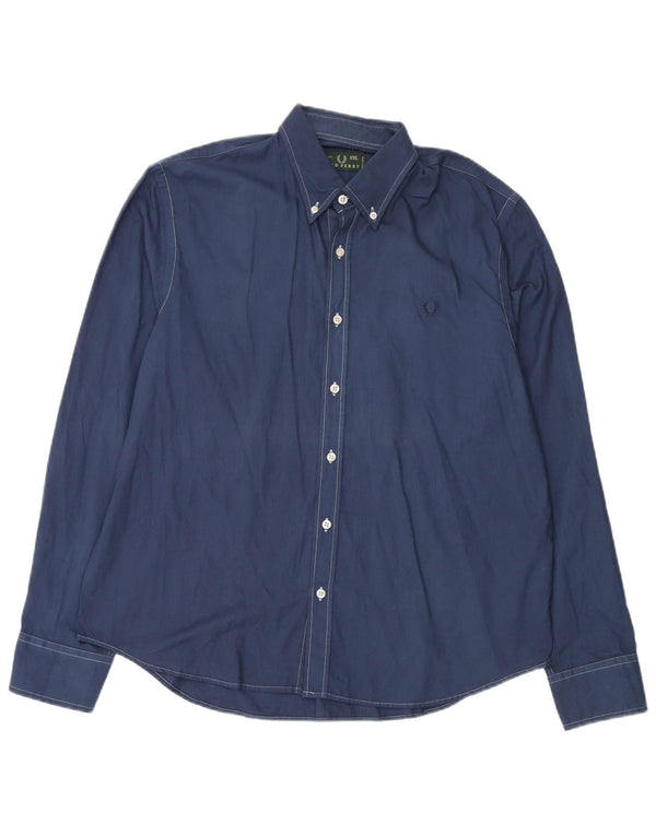 Camisa masculina Slim Fit Fred Perry 2XL algodão azul marinho