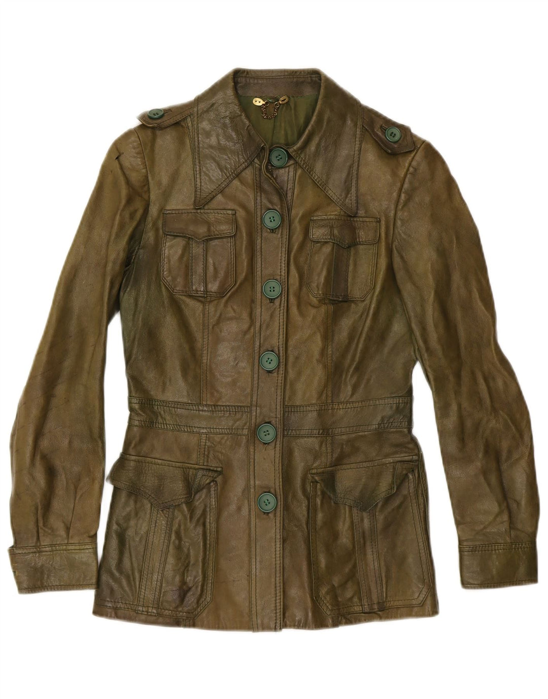 Jaqueta de couro feminina STADICK IT 38 XS couro verde