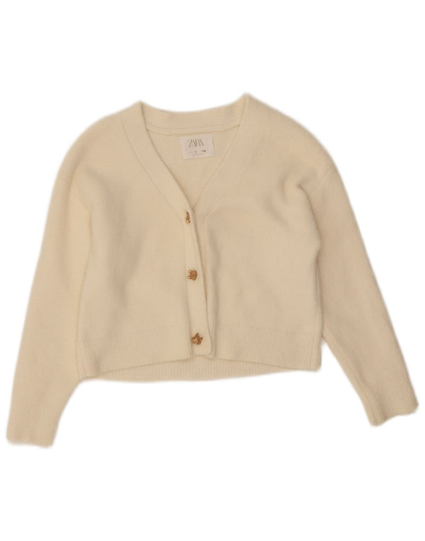 Suéter cardigã feminino Zara 7-8 anos branco