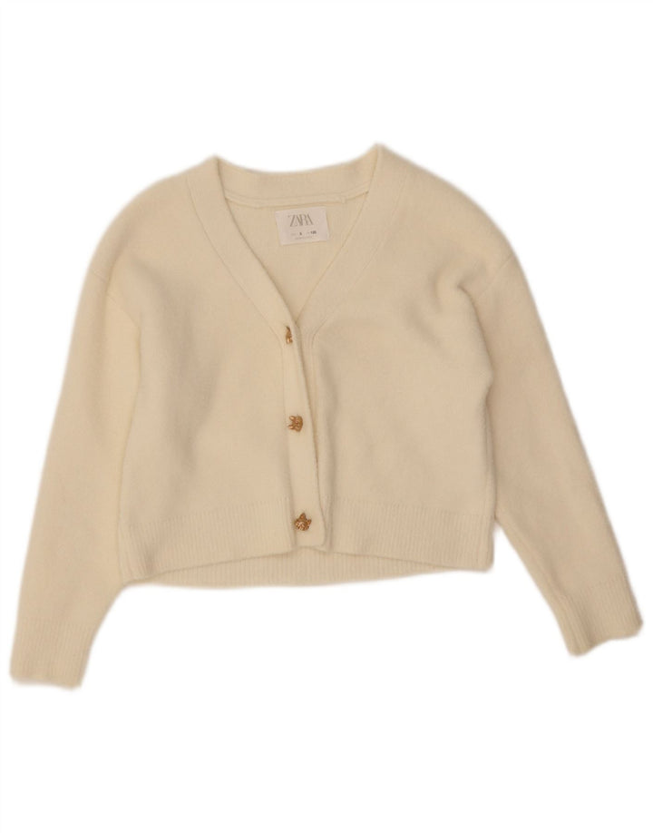 Suéter cardigã feminino Zara 7-8 anos branco