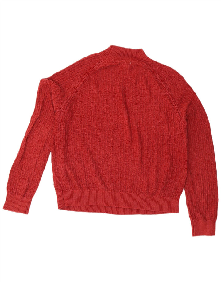 Suéter feminino Fat Face solto com gola tartaruga Reino Unido 12 vermelho médio