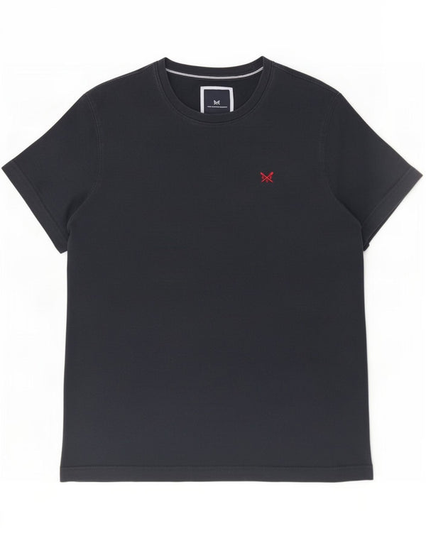Camiseta masculina Crew Clothing Top grande algodão azul marinho