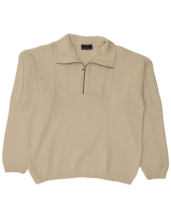 Suéter masculino Daniel Hechter com zíper e gola XL off white