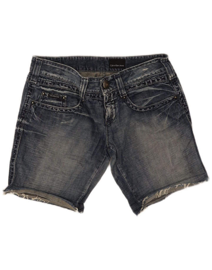 Shorts jeans feminino Calvin Klein W30 algodão azul médio