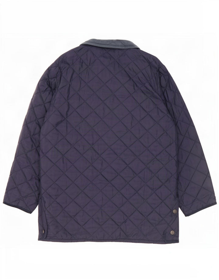 Jaqueta acolchoada masculina Barbour LIDDESDALE UK 40 grande azul marinho nylon