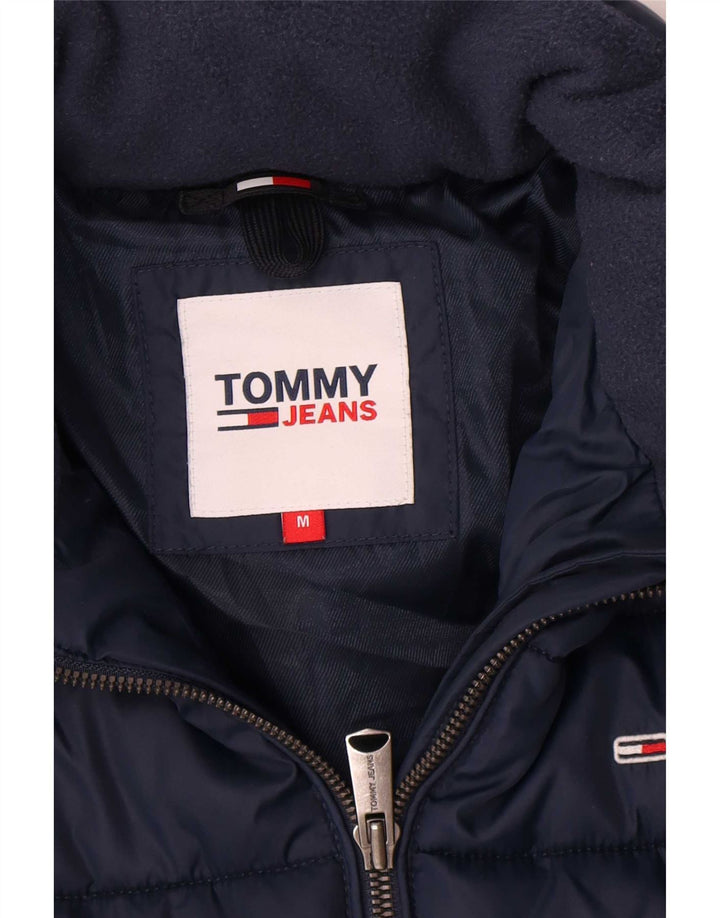Jaqueta acolchoada feminina Tommy Hilfiger UK 14 poliéster azul marinho médio