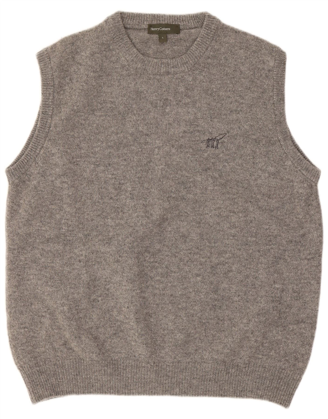 Camiseta regata masculina Henry Cottons grande lã virgem cinza