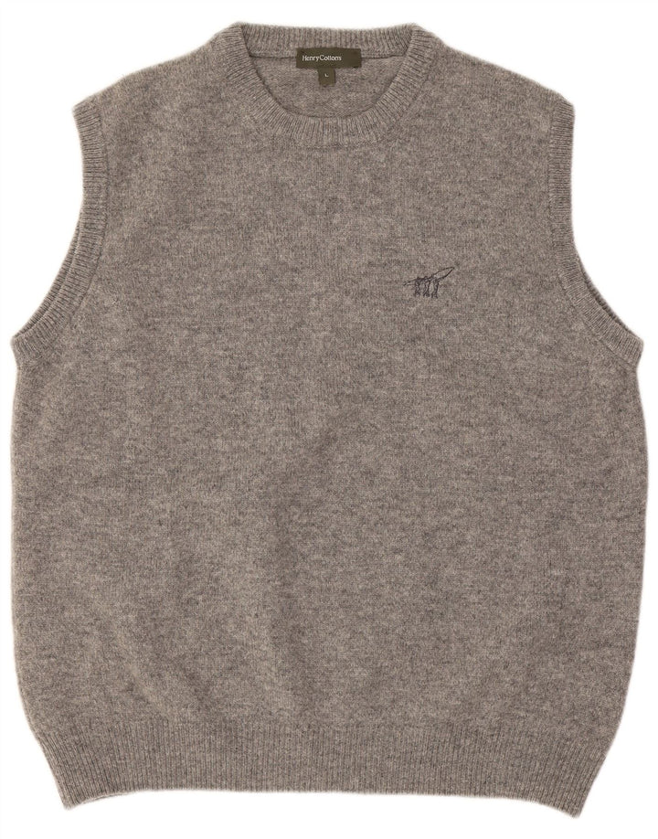 Camiseta regata masculina Henry Cottons grande lã virgem cinza