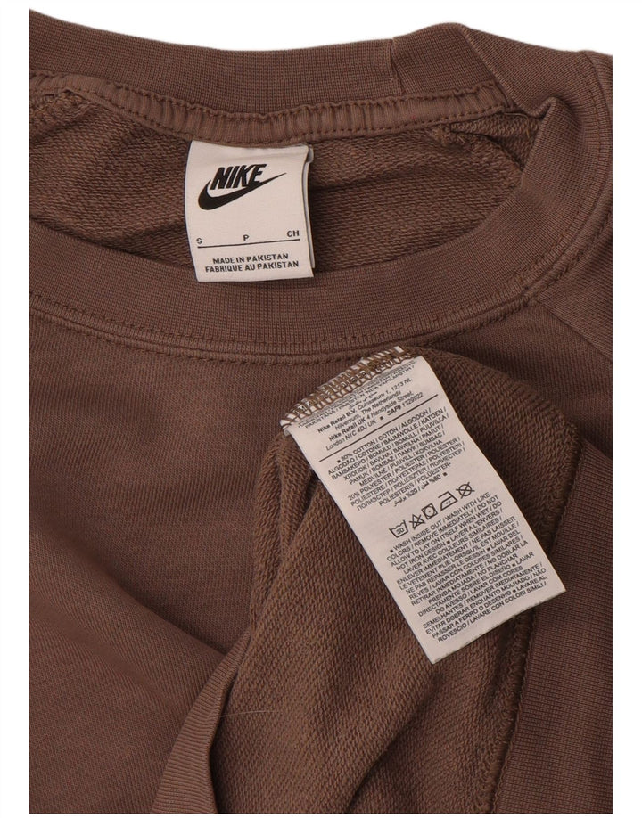 Nike feminino oversized moletom jumper reino unido 10 pequeno algodão marrom