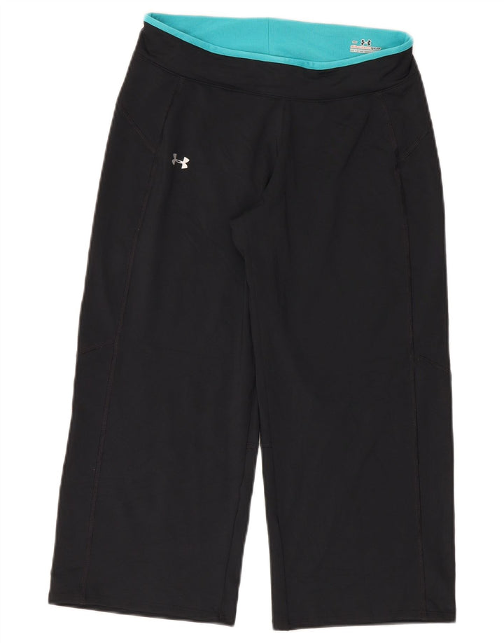 Calça de treino feminina Under Armour Capri UK 10 poliéster preto pequeno