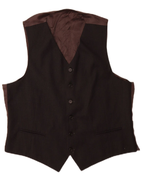 Colete masculino vintage IT 54 XL lã preta