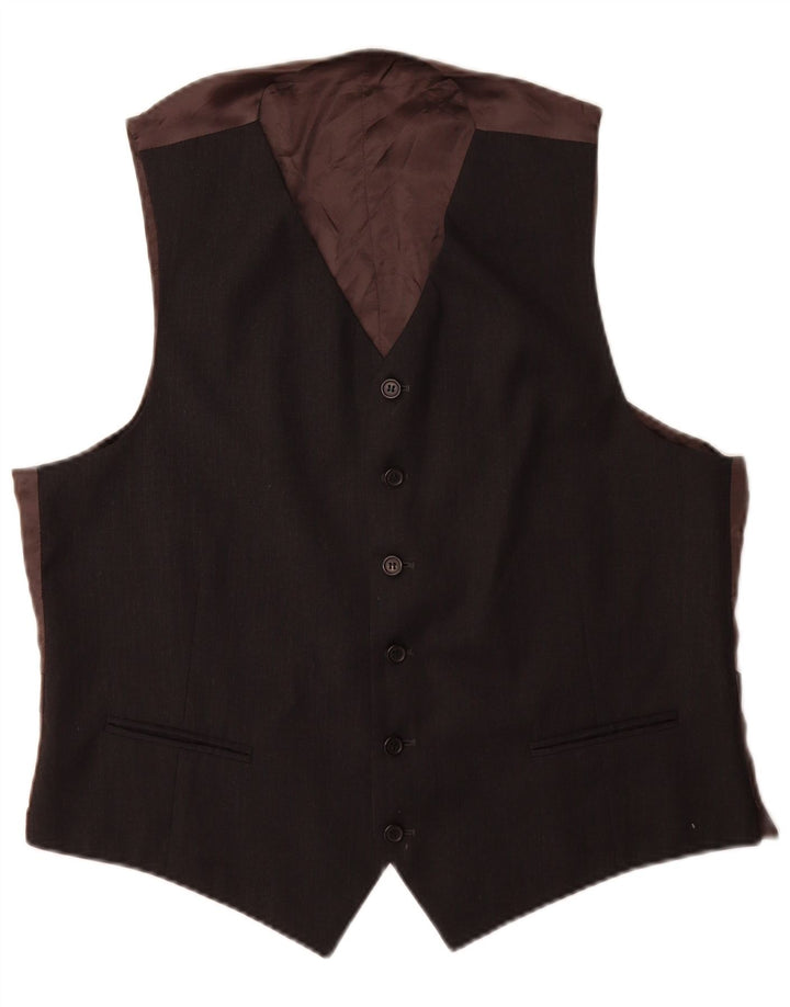 Colete masculino vintage IT 54 XL lã preta