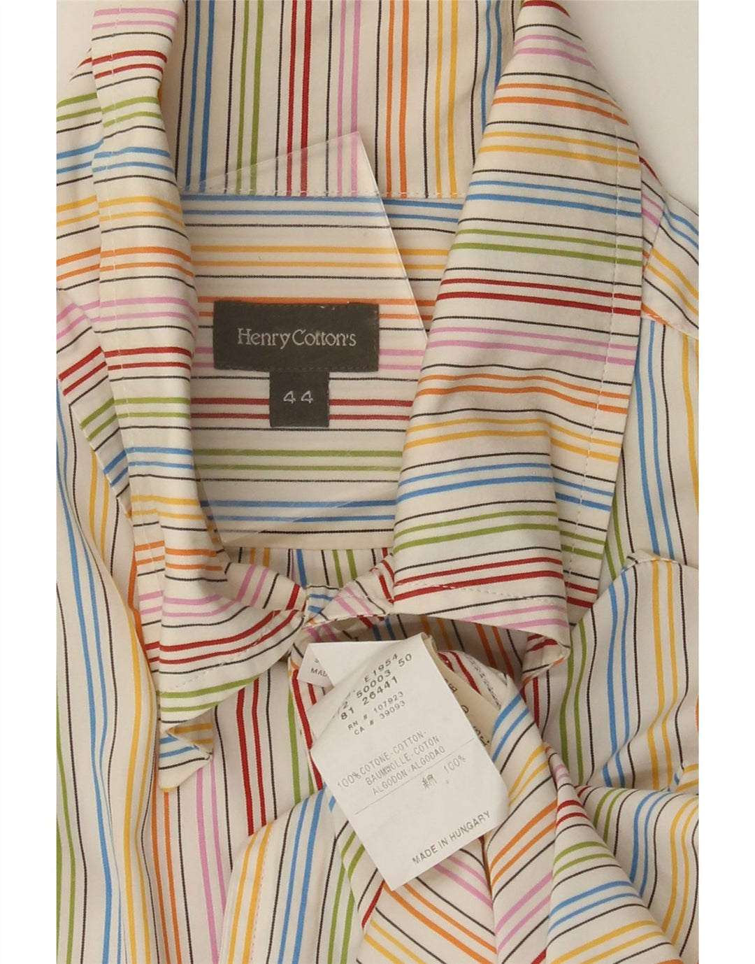 Camisa masculina HENRY COTTONS tamanho 44 XL algodão listrado multicolorido