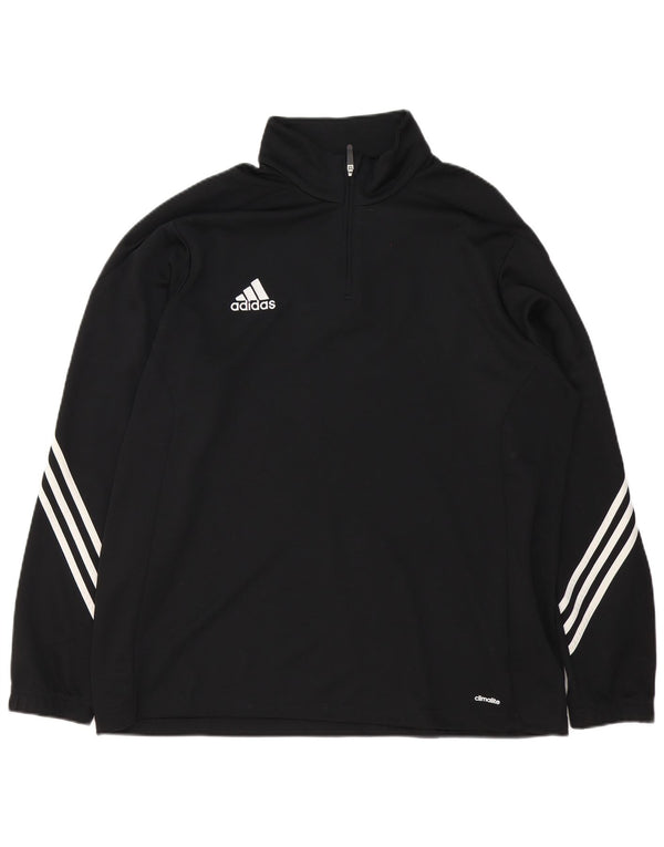 Adidas Mens Climalite Zip Neck Pullover Tracksuit Top 2XL Black Polyester