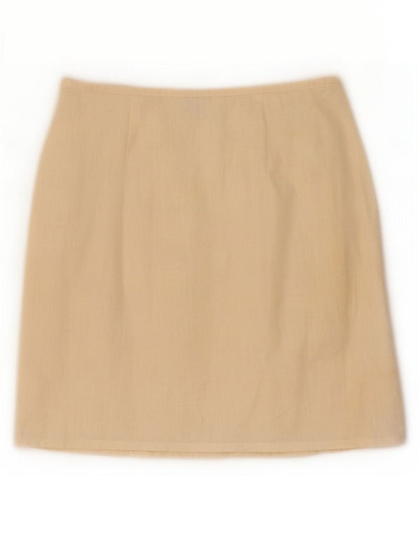 Mini saia wrap feminina Benetton IT 44 médio W28 algodão bege