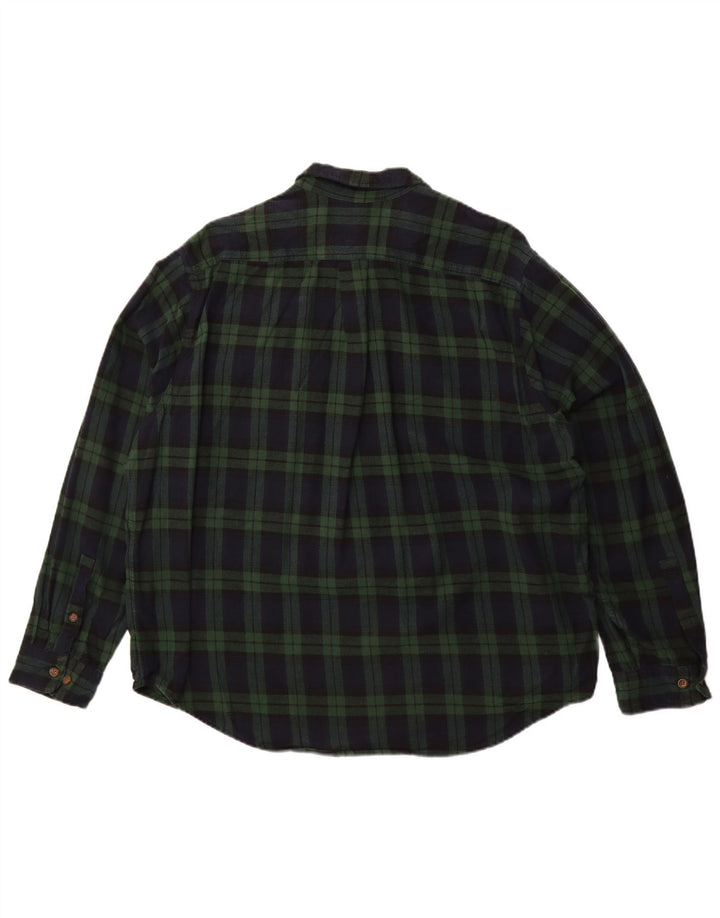 Camisa masculina de flanela Eddie Bauer 2XL algodão xadrez verde