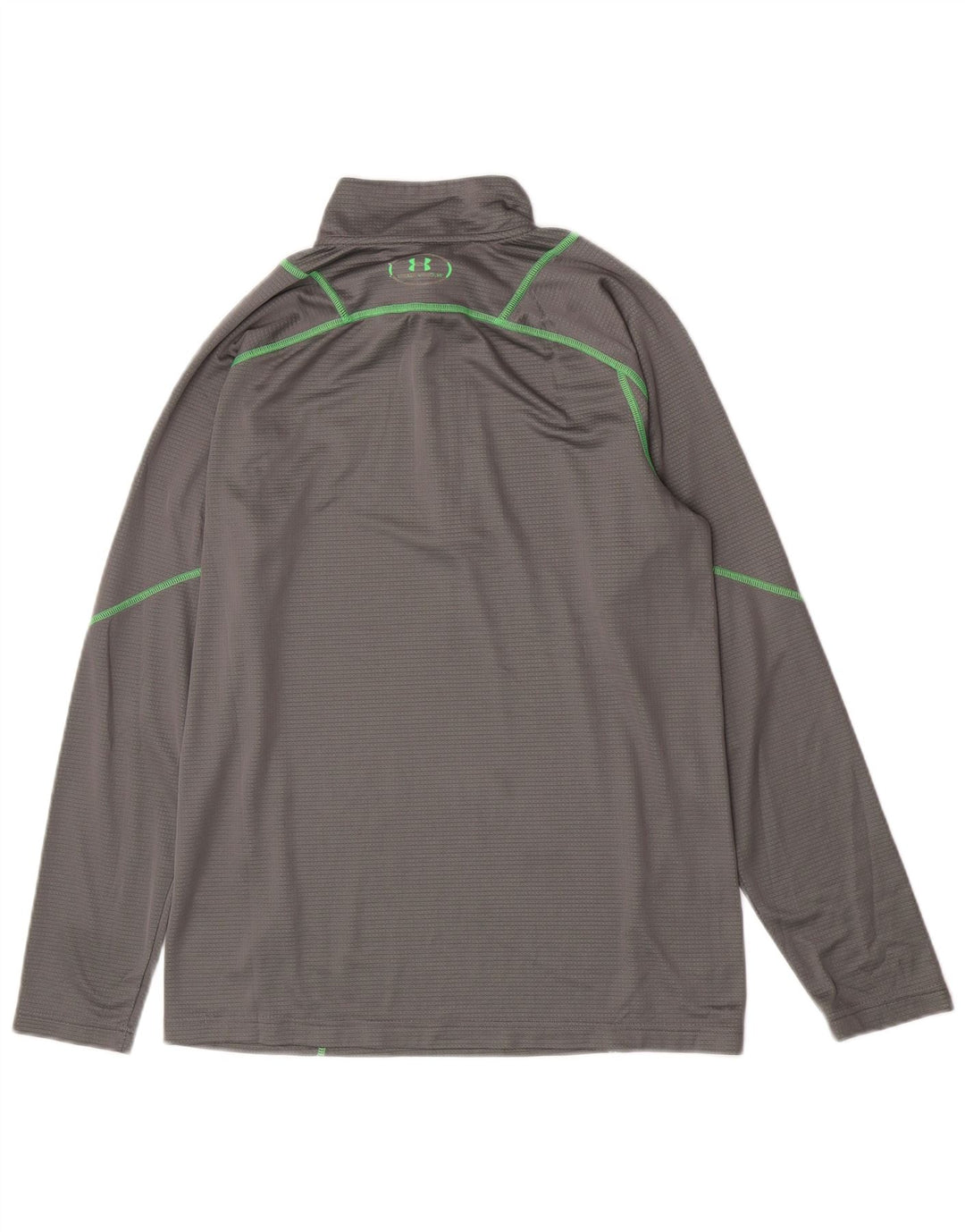 Under Armour Mens Zip Neck Top Manga Longa Grande Cinza Poliéster Esportes