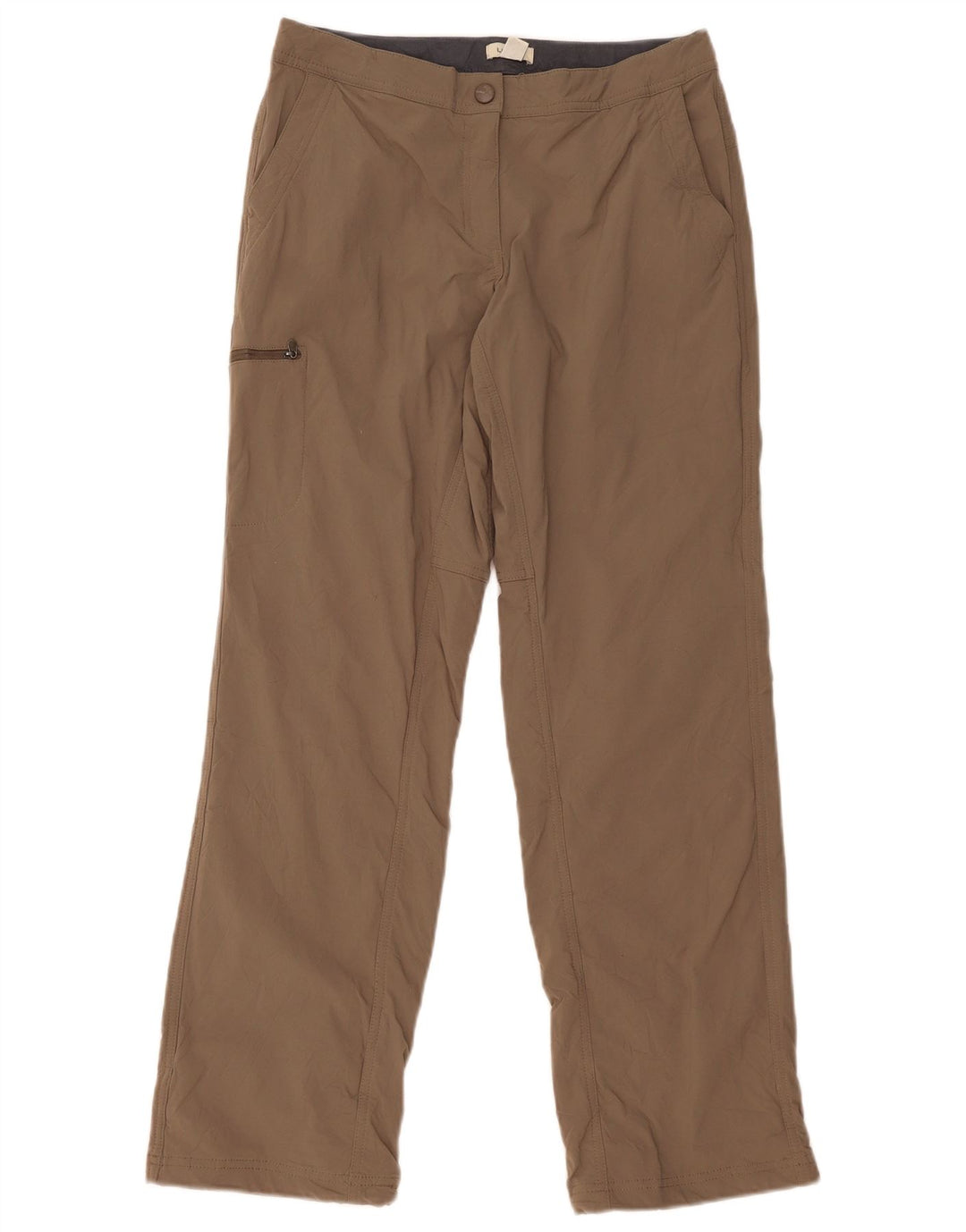 Calça cargo feminina reta L.L.Bean US 8 médio W30 L31 marrom nylon