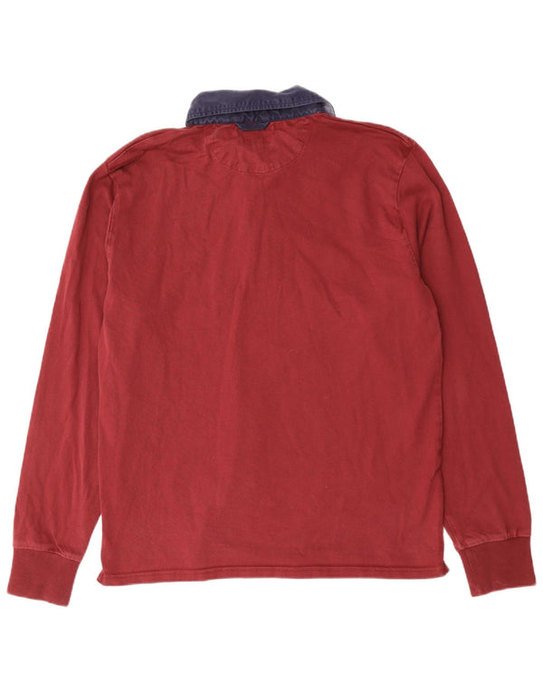 Camisa polo masculina de rugby de manga comprida Gant XL Borgonha