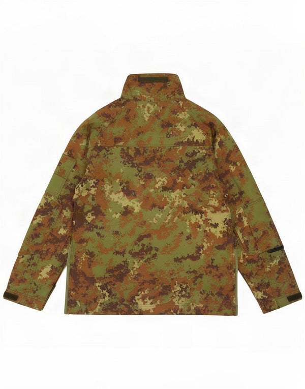 Jaqueta utilitária militar masculina vintage IT 52 XL poliamida camuflada verde