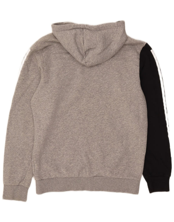 Adidas Mens Graphic Hoodie Jumper Médio Cinza Colourblock Algodão