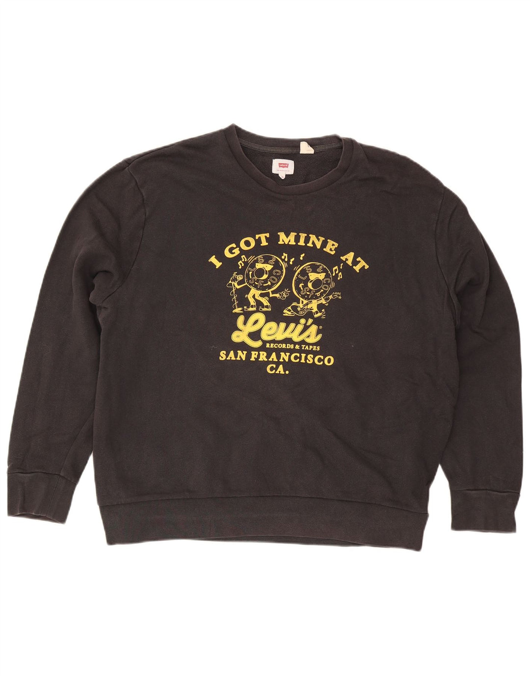 Moletom gráfico masculino Levi's Jumper 2XL algodão preto