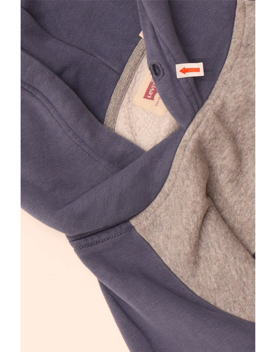 Suéter masculino Levi's Graphic Relaxed Fit com capuz cinza médio bloco colorido