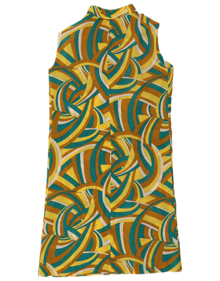 Vestido feminino vintage sem mangas IT 48 XL multicolorido geométrico