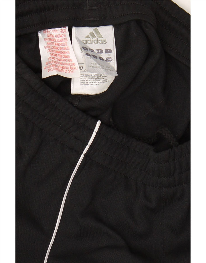 ADIDAS Boys Tracksuit Trousers Joggers 7-8 Years  Black Polyester