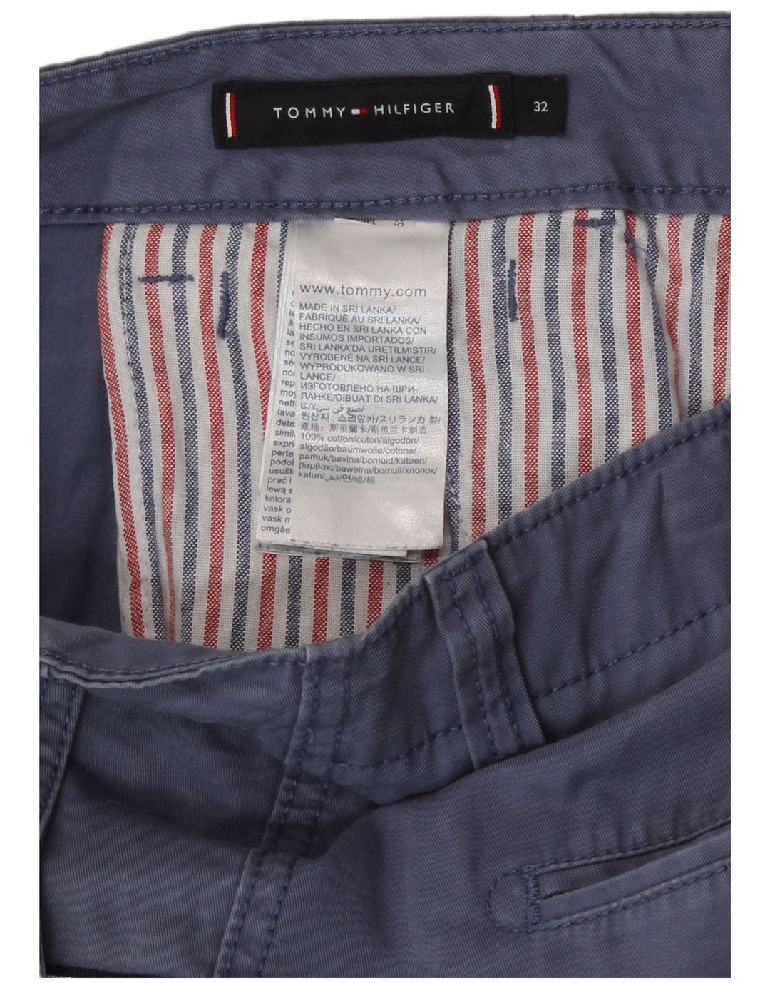 Shorts cargo masculino Tommy Hilfiger W32 algodão azul médio