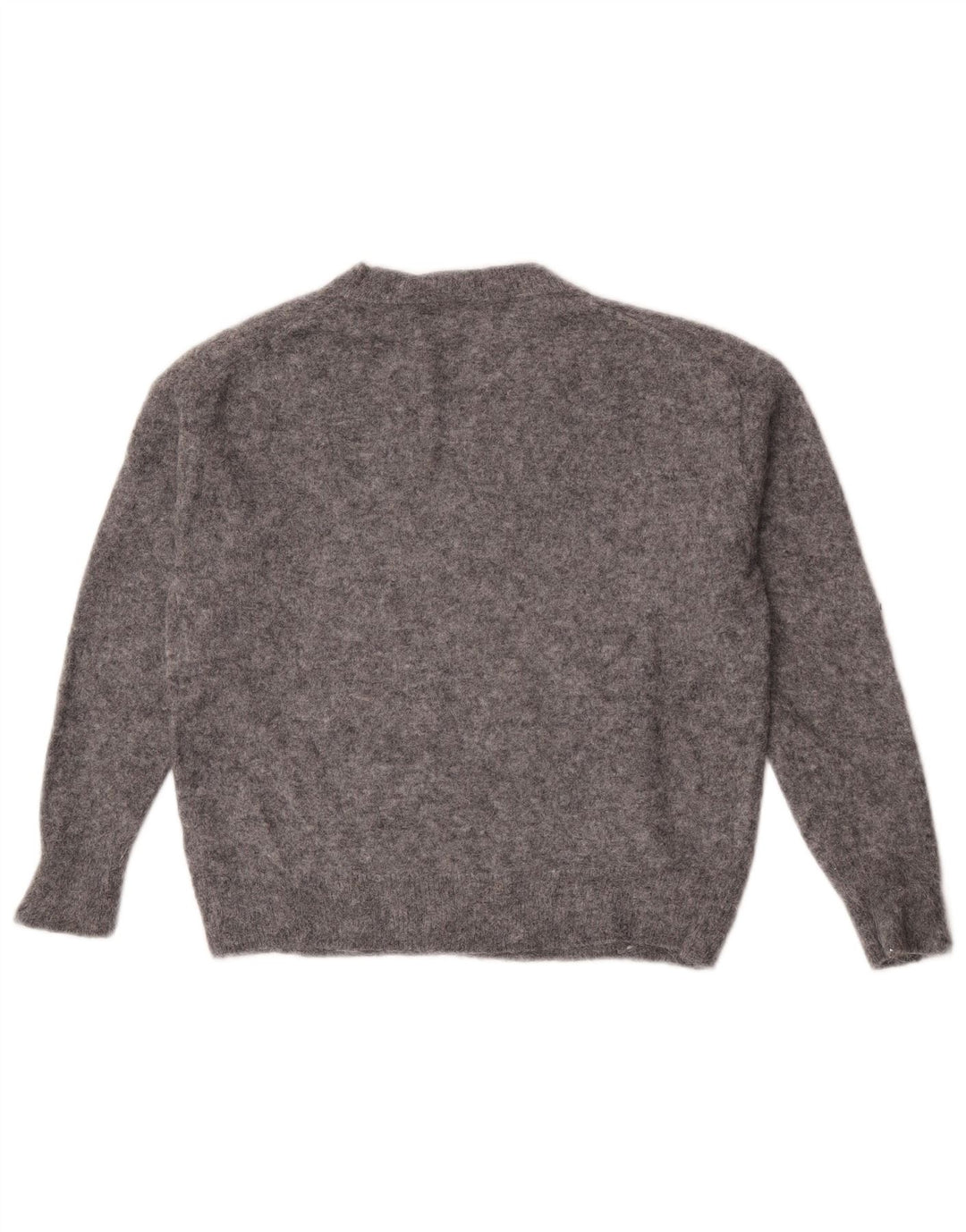 Zara Suéter feminino oversized com decote em V Reino Unido 10 pequeno cinza manchado