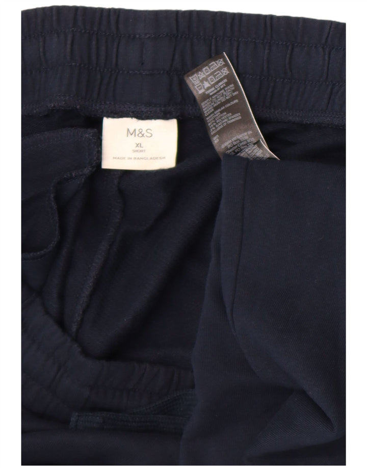 Calça de treino masculina Marks & Spencer XL azul marinho algodão