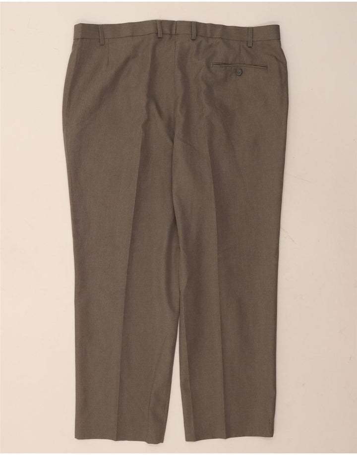 Calça masculina Marks & Spencer sob medida com ajuste pegged W42 L29 cinza
