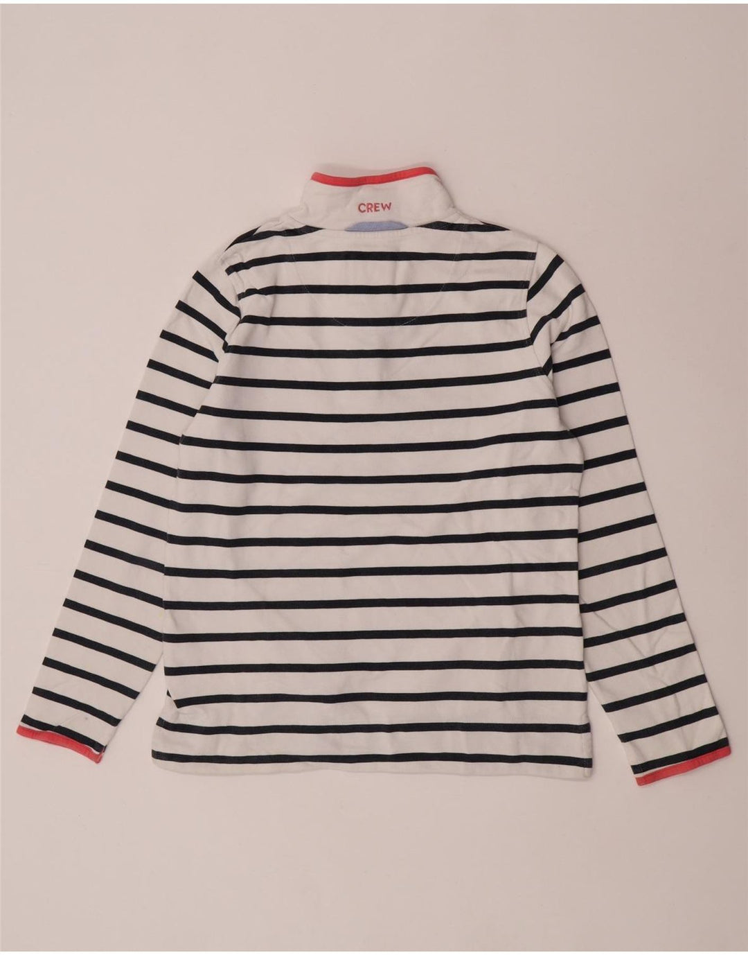 Crew Clothing moletom feminino Jumper UK 10 pequeno listrado branco
