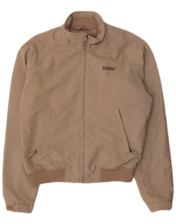 Jaqueta bomber masculina Woolrich UK 38 nylon bege médio