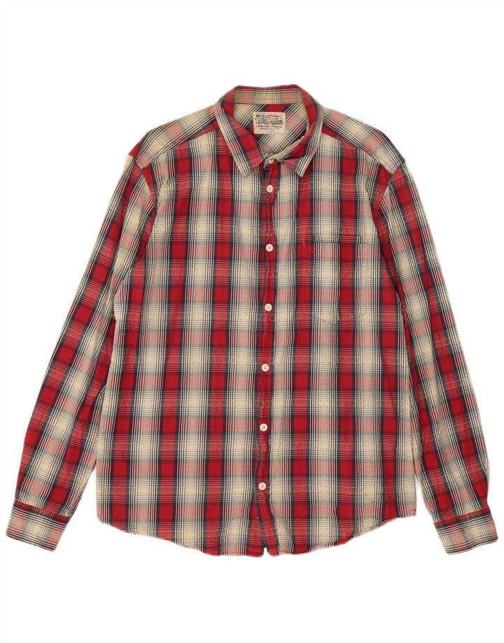 Camisa masculina WRANGLER XL algodão xadrez vermelho