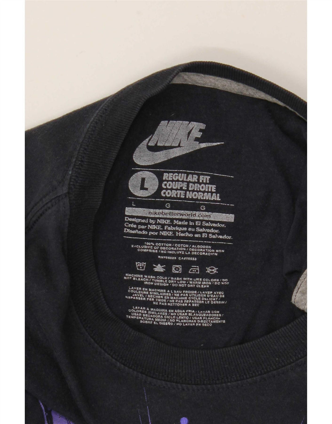 Camiseta Nike masculina regular fit gráfica top grande de algodão preto