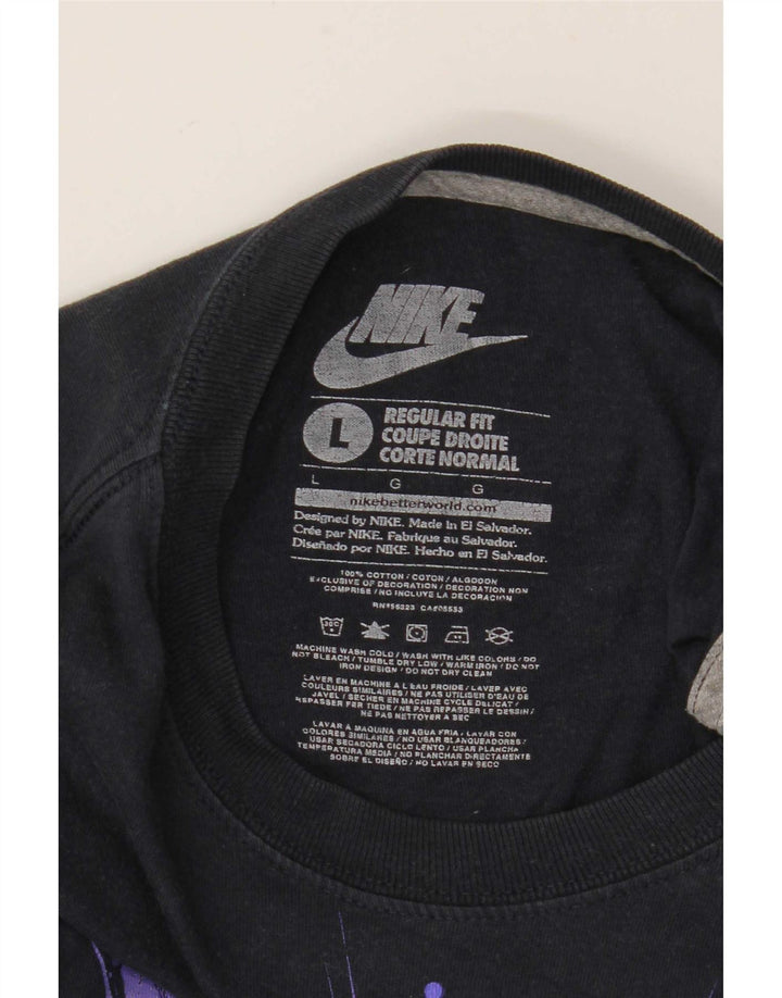 Camiseta Nike masculina regular fit gráfica top grande de algodão preto