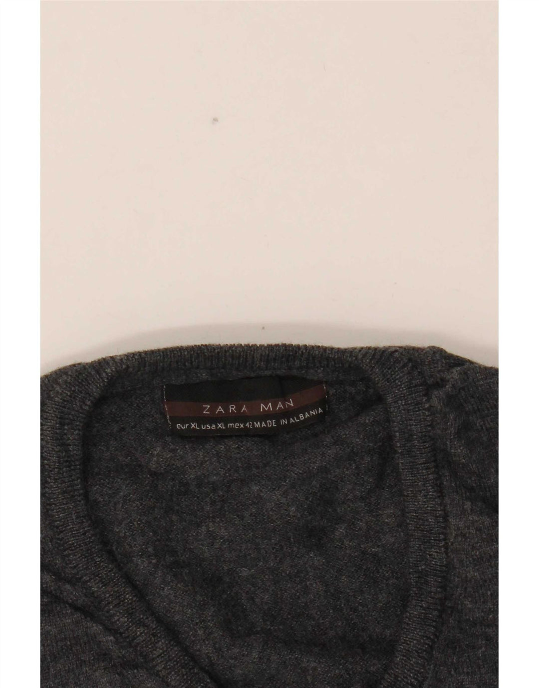 Suéter masculino Zara com decote em V XL cinza