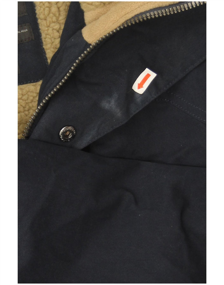 Jaqueta Parka masculina com capuz Volcom UK 42 XL algodão azul marinho